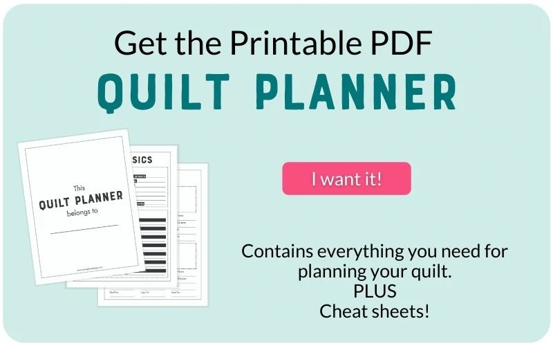 quilt planner on aqua background