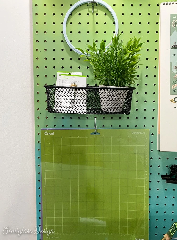 cricut mat on pegboards