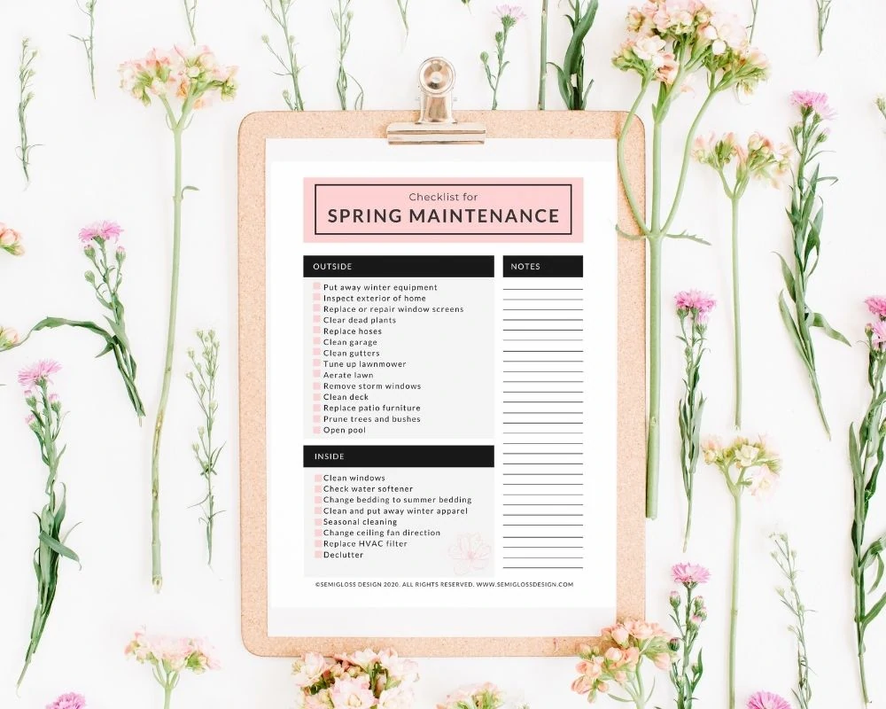 Printable Spring Maintenance Checklist