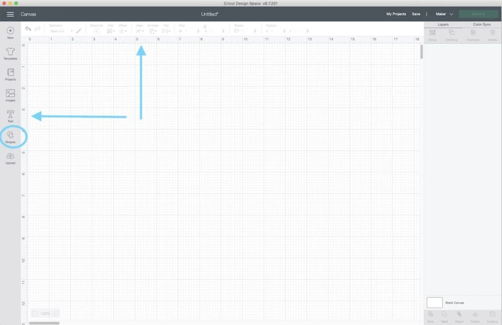 rulers and grid in cricut design space