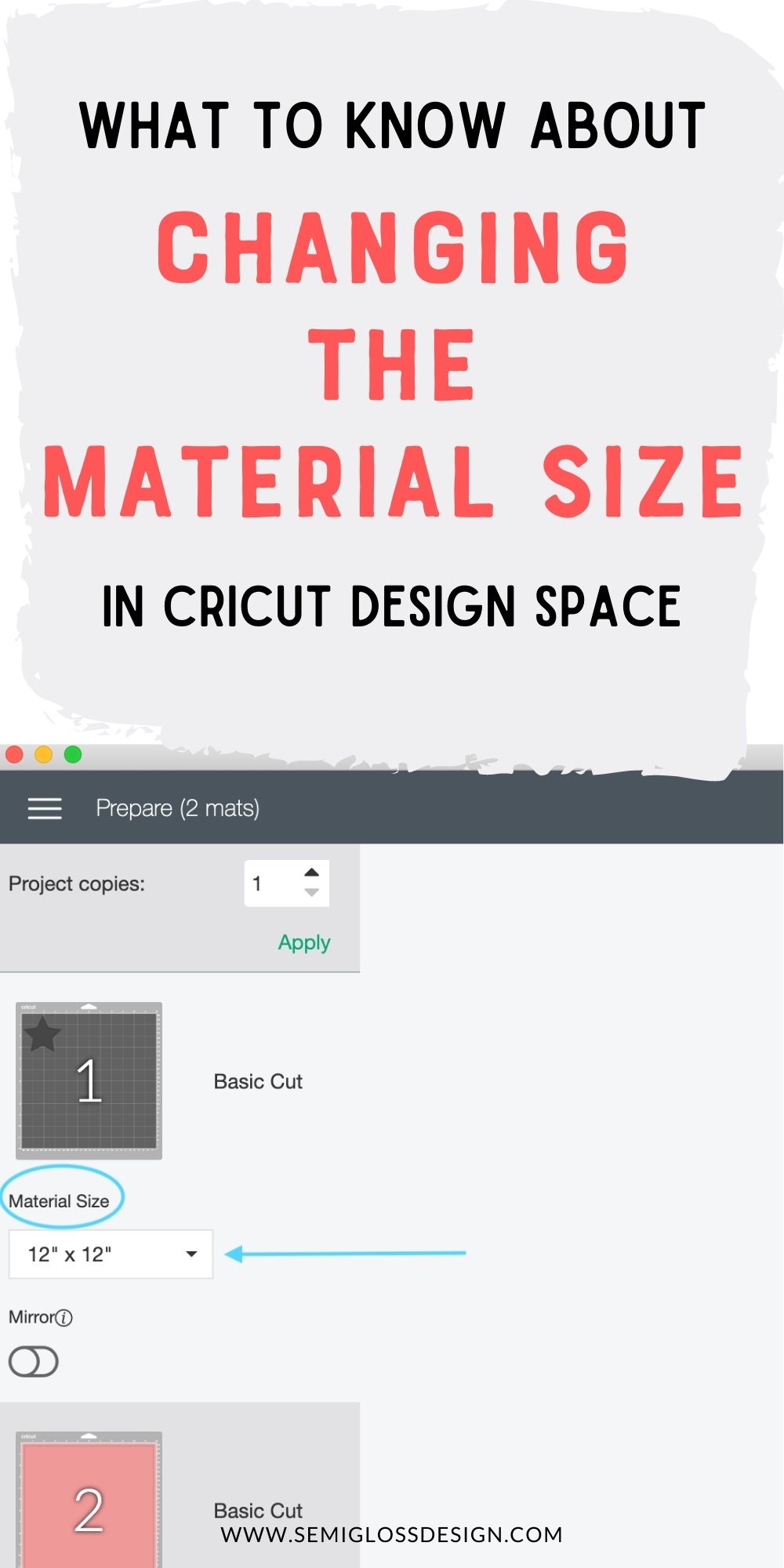 screenshot of cricut software