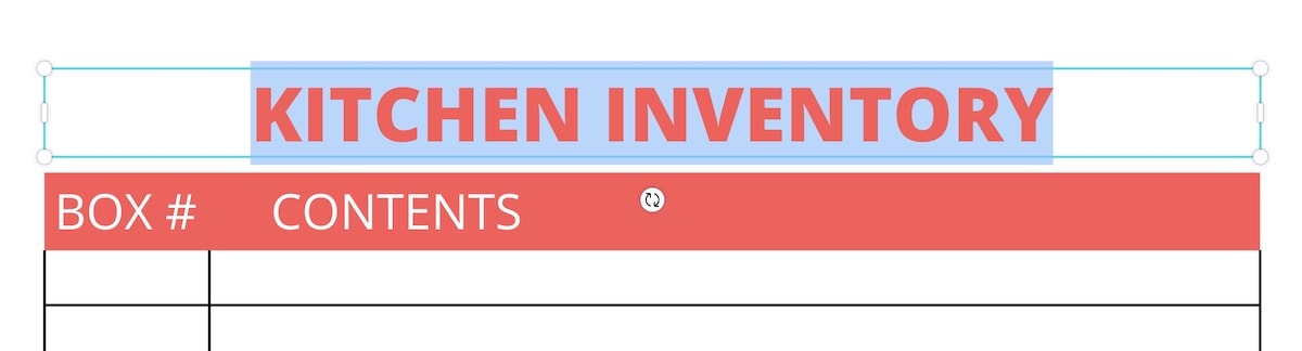 selecting text in canva