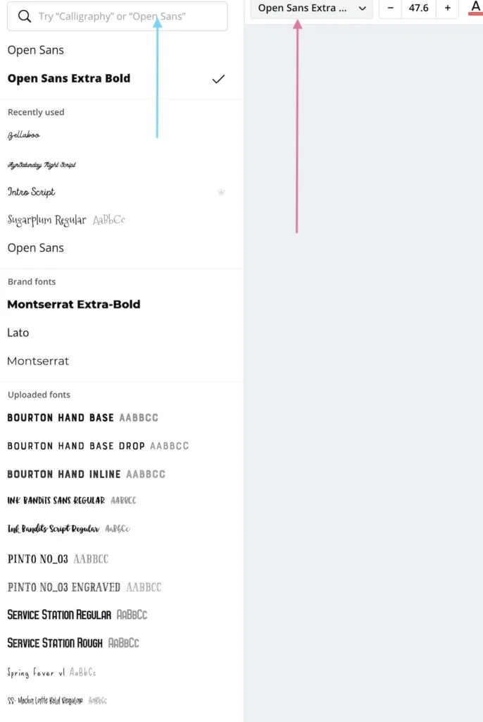 fonts in canva