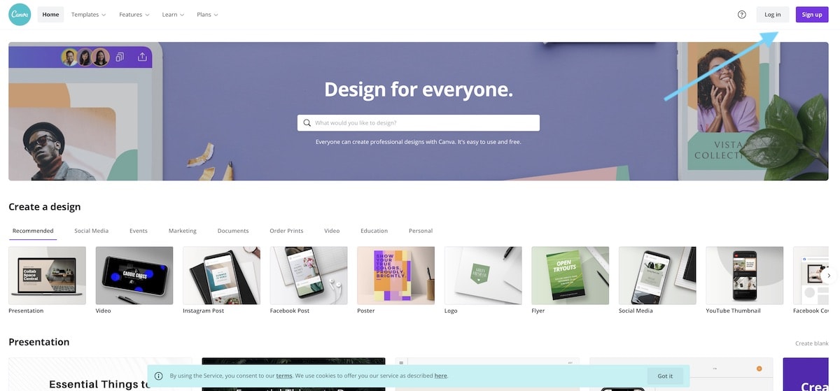 screenshot of canva