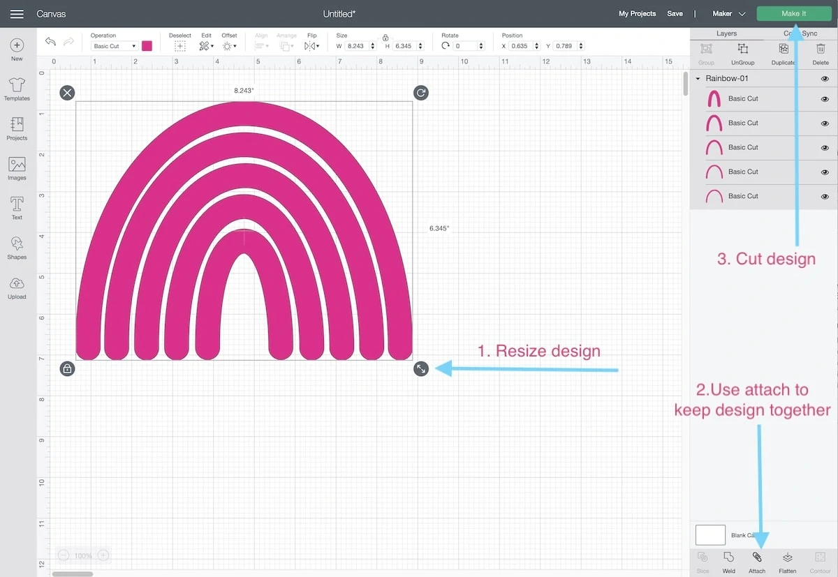 resizing cricut design