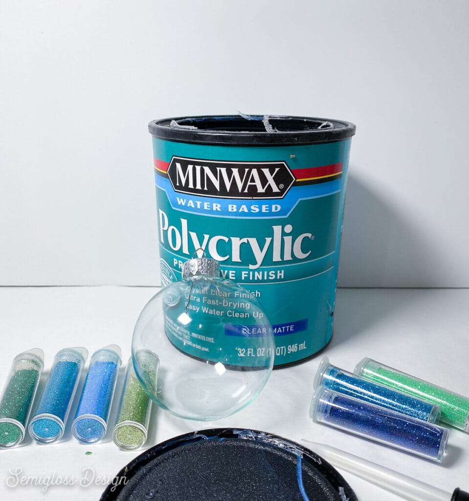 supplies for making glitter ornaments
