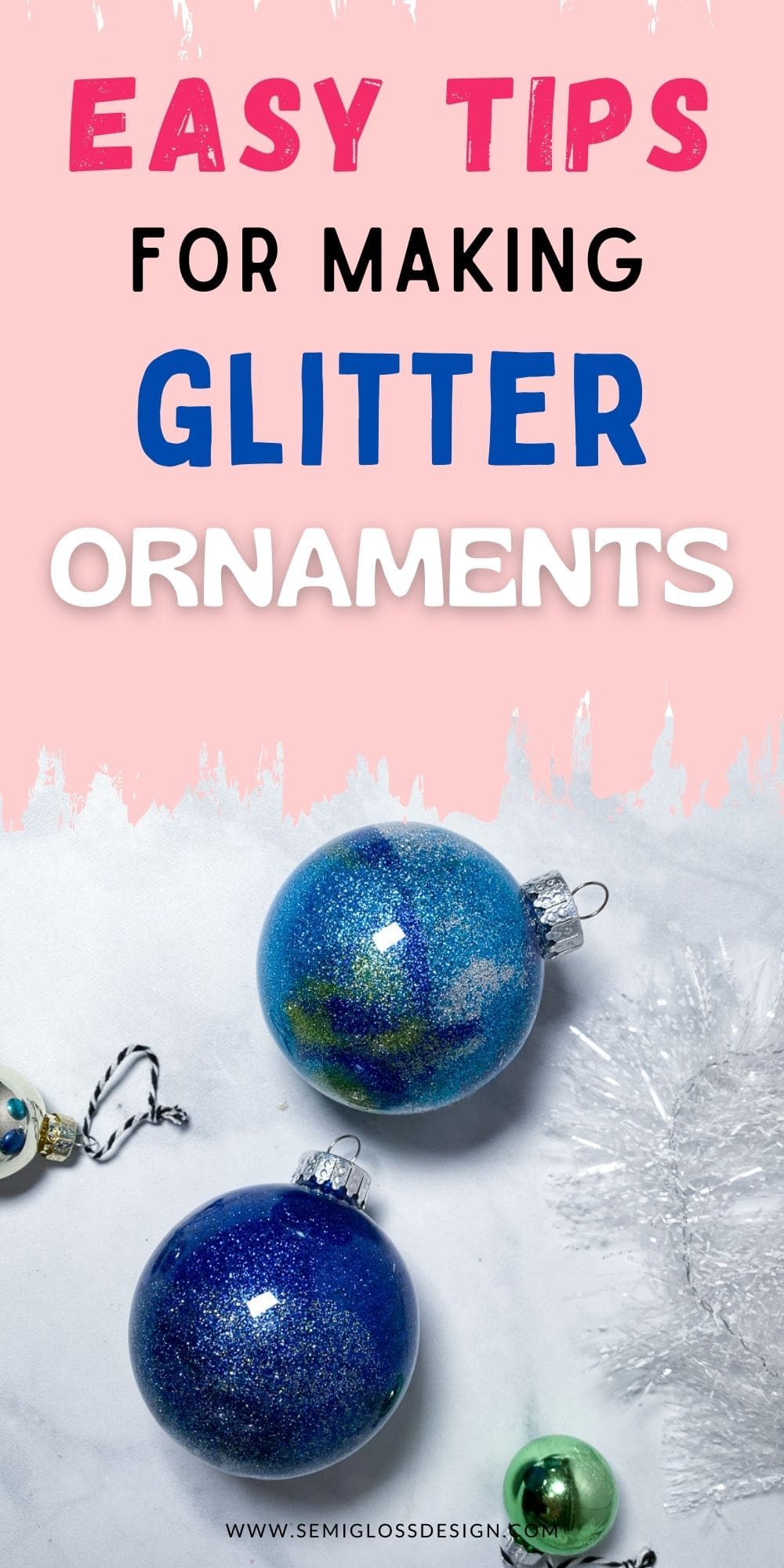 DIY Glitter Ornaments for Christmas - Semigloss Design