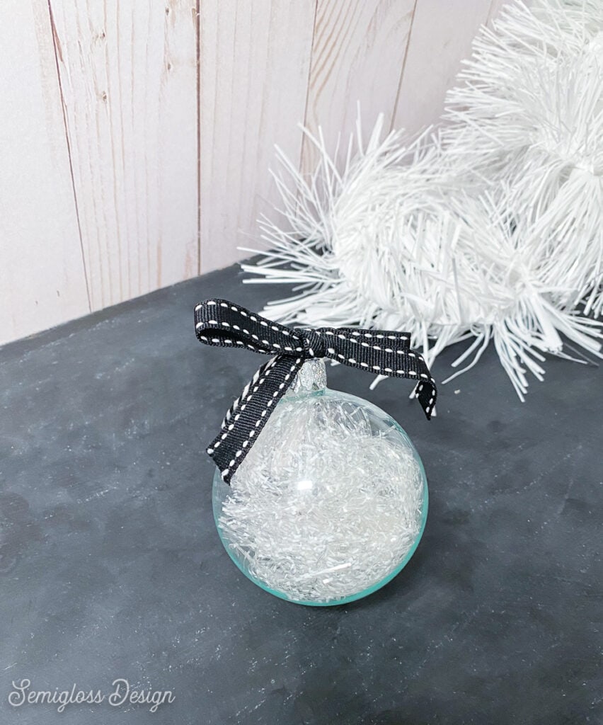 tinsel filled ornament