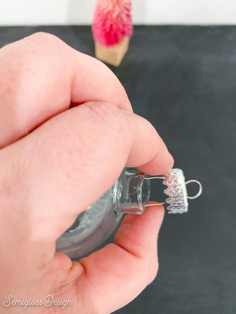 removing hanger from glass ornament