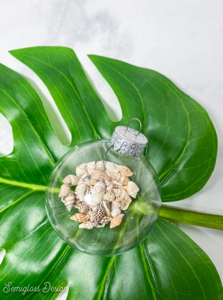 seashell filled ornament