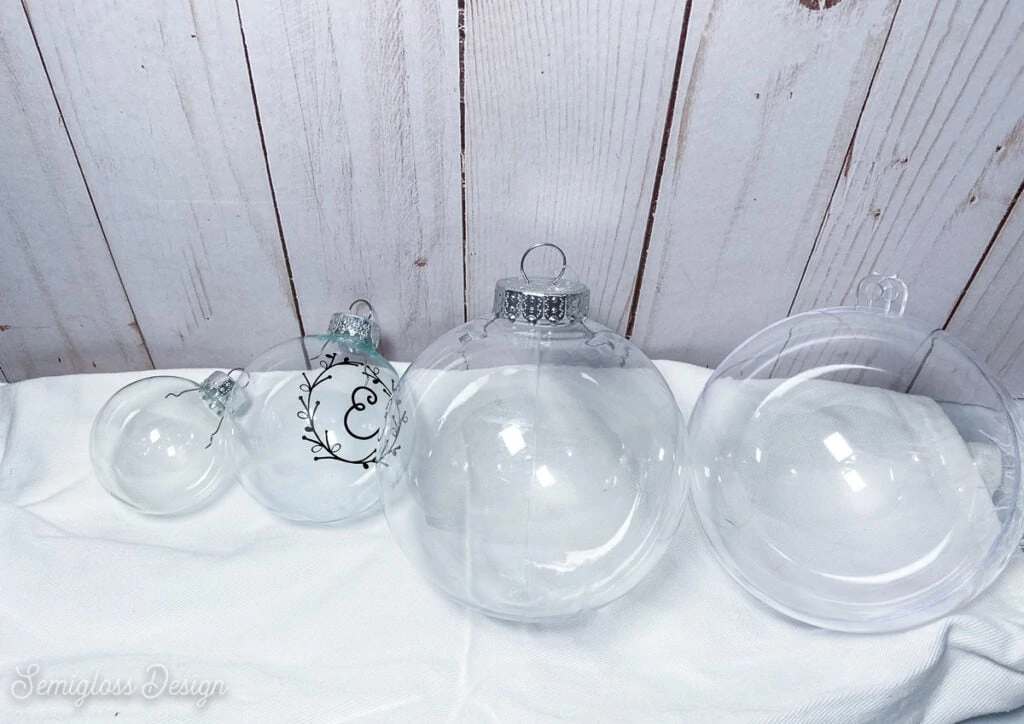 sizes for glass ornaments