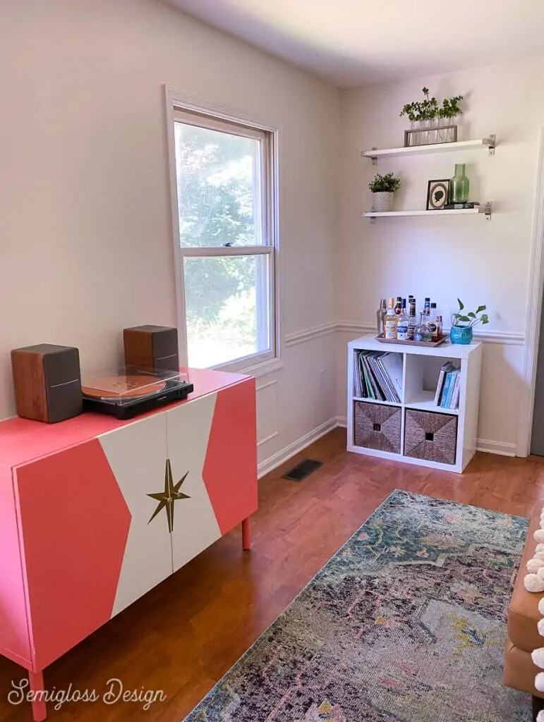 retro cabinet in living room