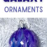 purple and blue paint swirl ornament