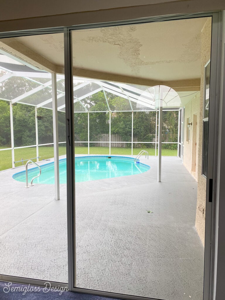 screened in pool area