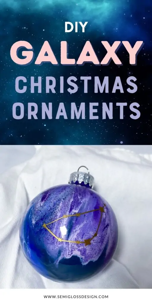 purple paint swirl galaxy ornament