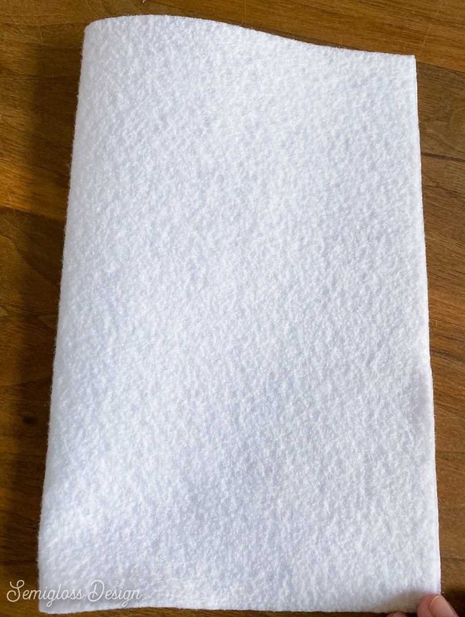 felt folded in half