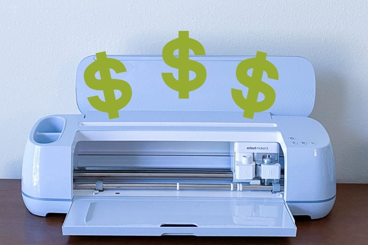 cricut maker with dollar sign elements