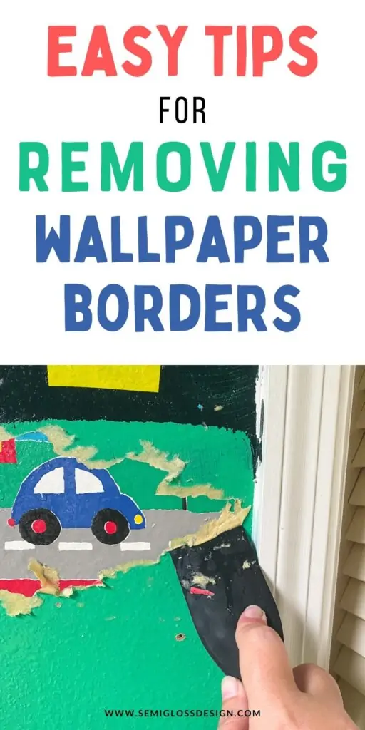 removing car wallpaper border from green wall