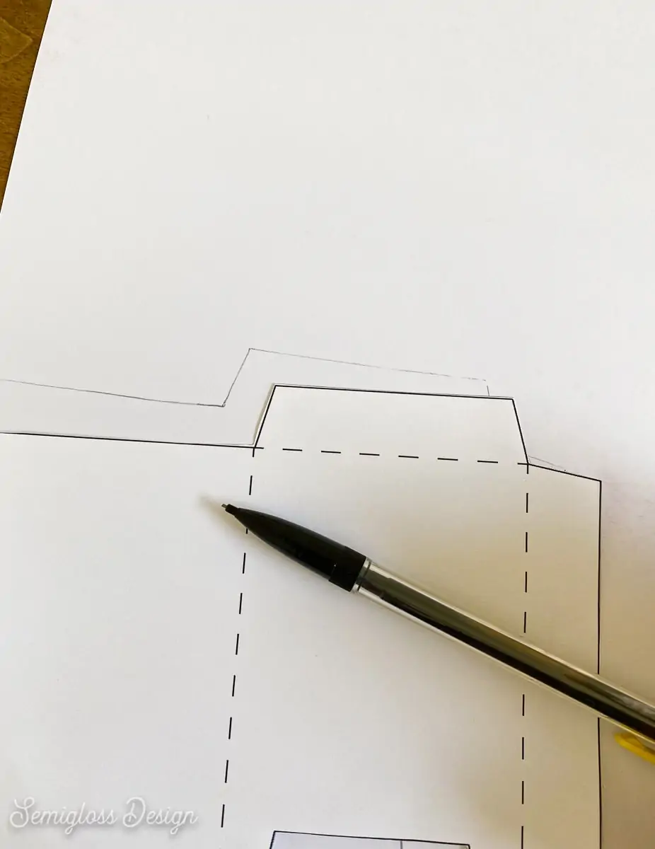 tracing template onto paper