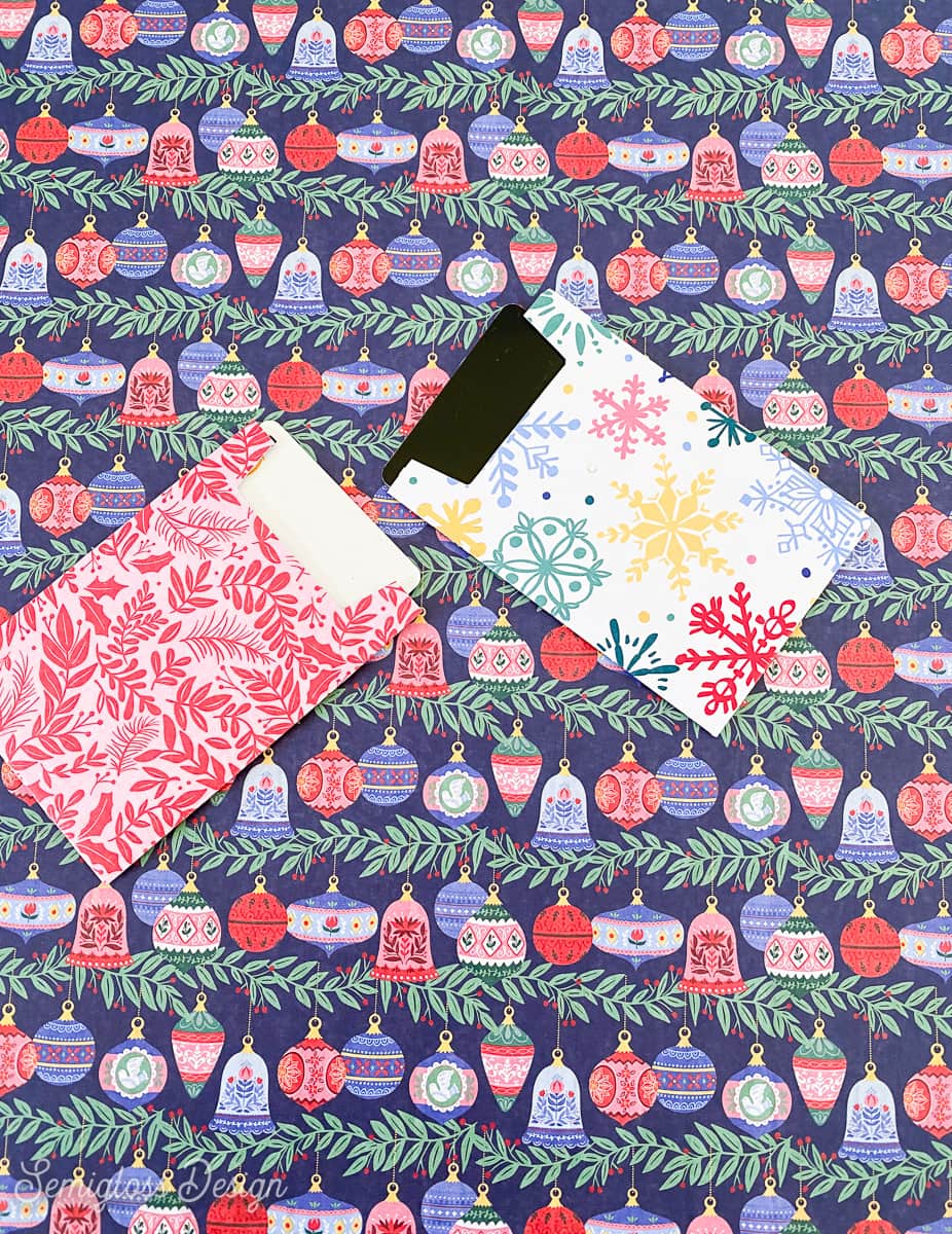 patterned gift card sleeves on patterned paper