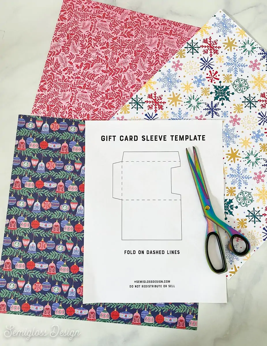 scrapbook paper and printed template