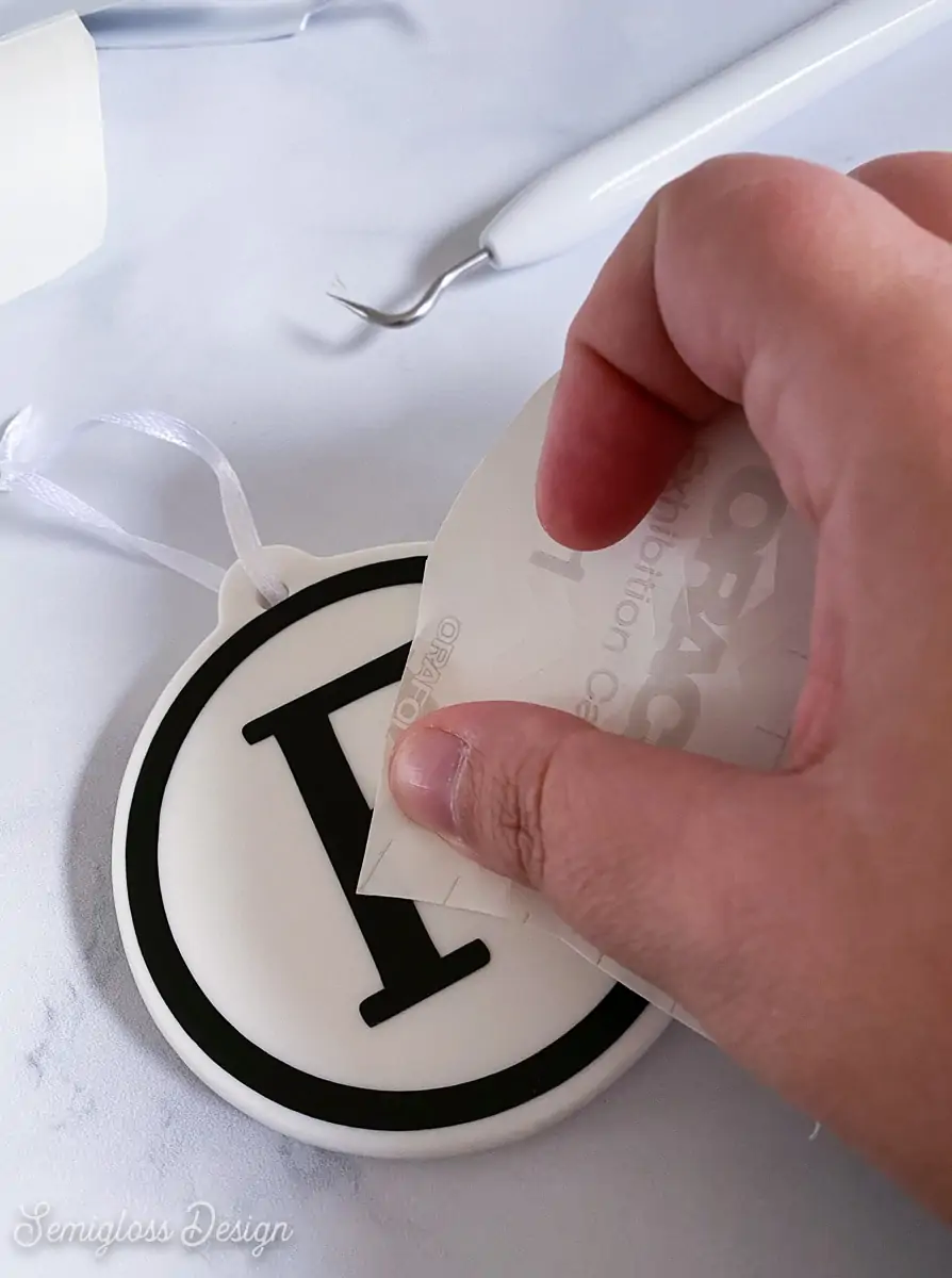 burnishing vinyl decal with backing paper