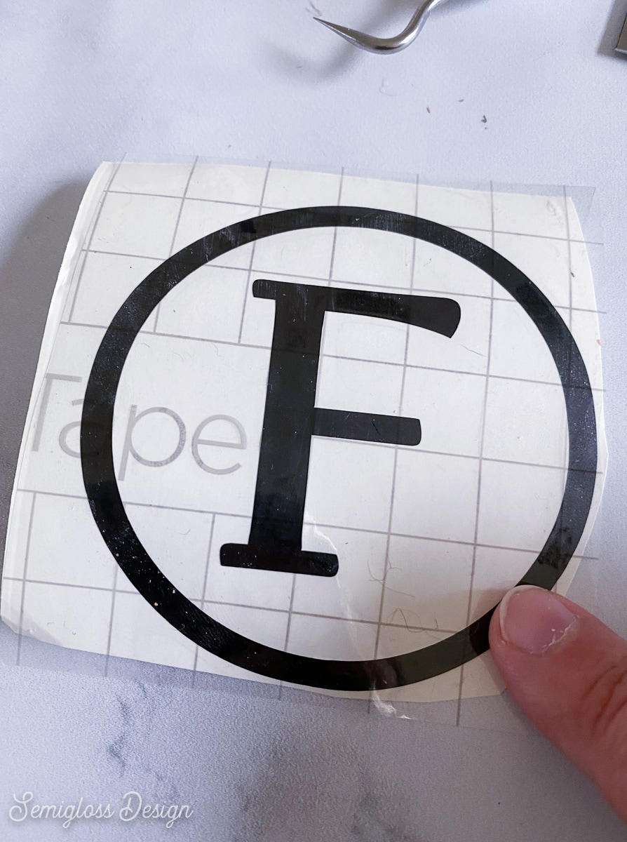 using transfer tape on letter F decal