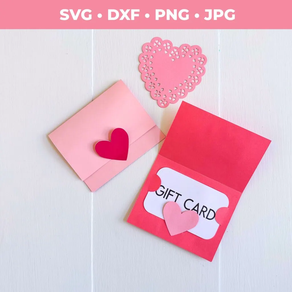 gift card holder with heart detail