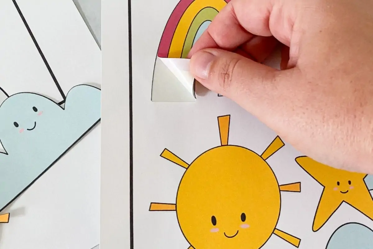 hand peeling rainbow sticker