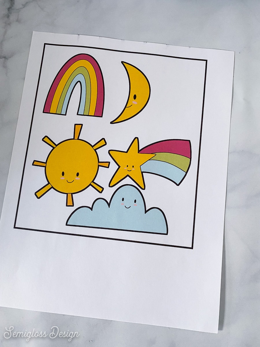 printed sun stickers with black registration marks