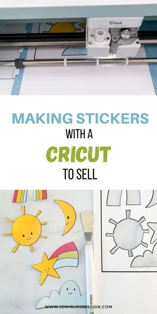 collage of Cricut Maker and cute sun stickers