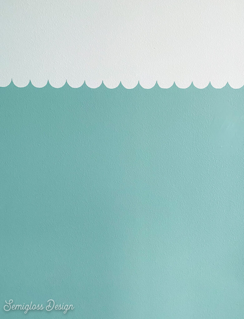 aqua scalloped waves wall