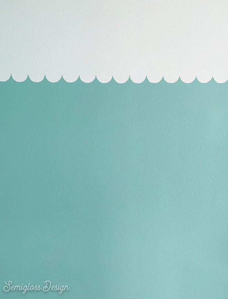 aqua scalloped waves wall