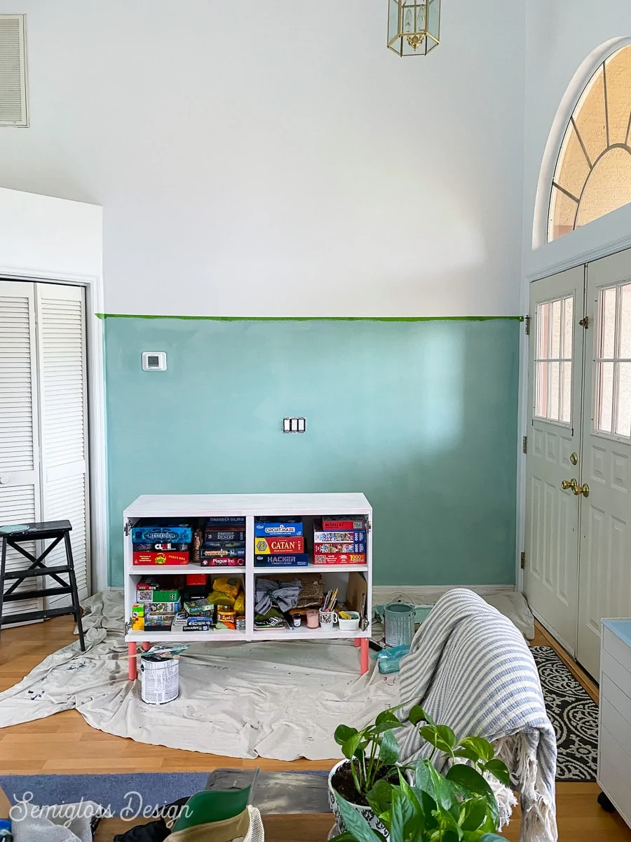 painting wall aqua