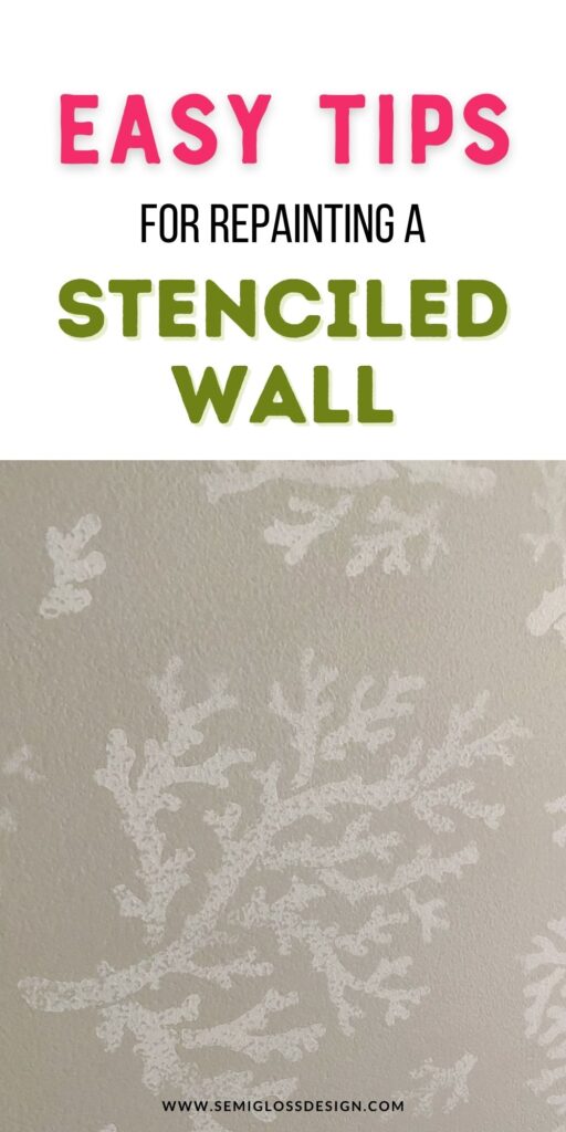 close up of coral stencil on wall