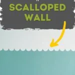 teal scallop wall design