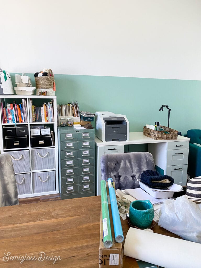 bookshelf and file cabinet