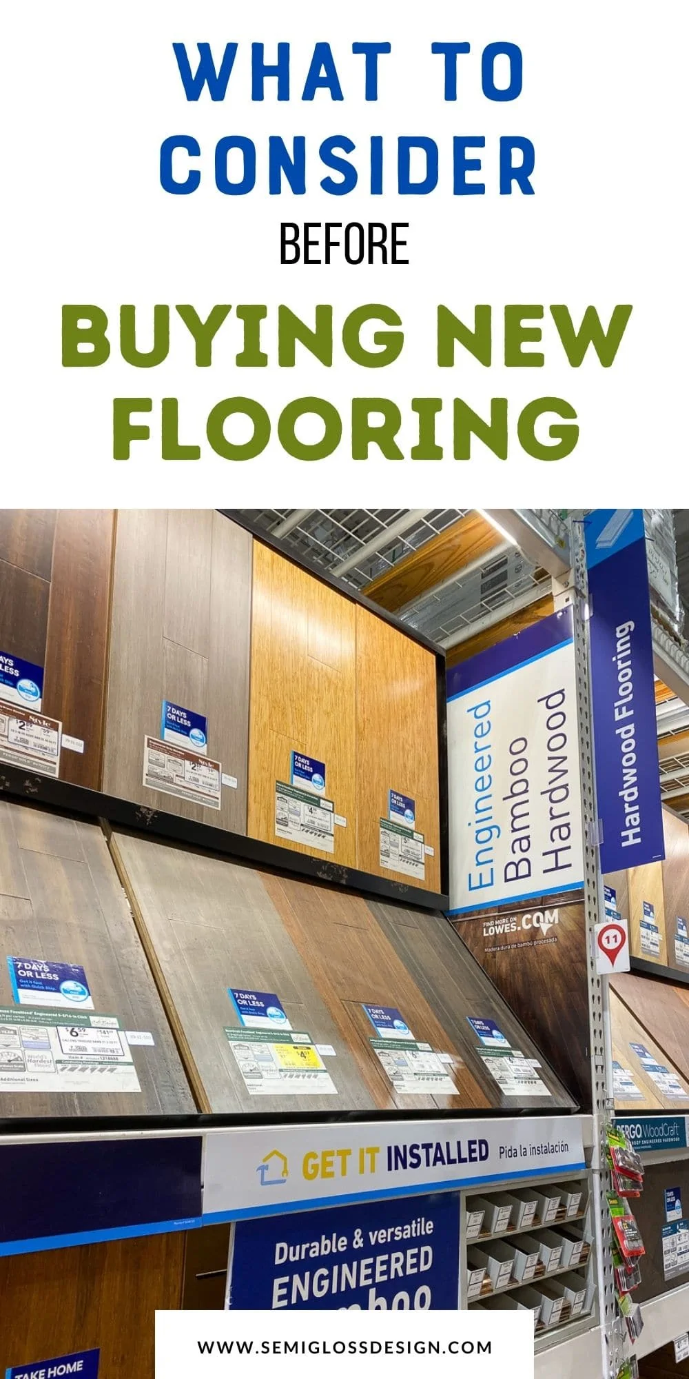 flooring display in store