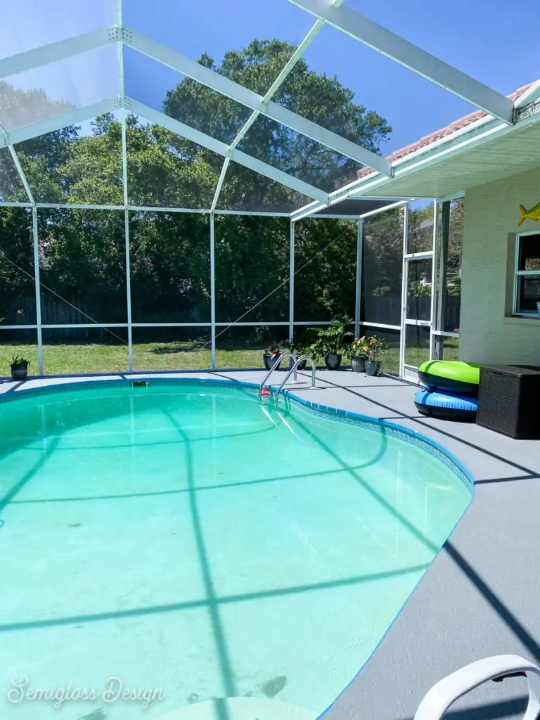 screened in pool area