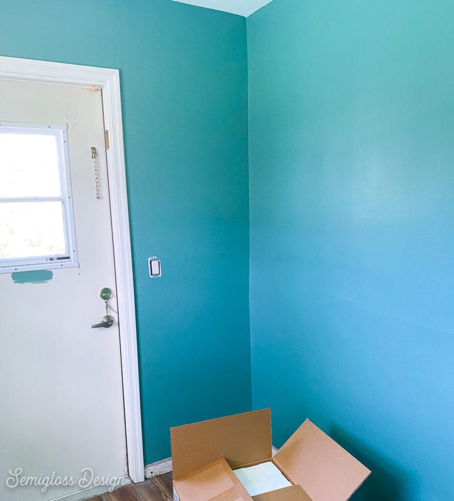 green walls in room
