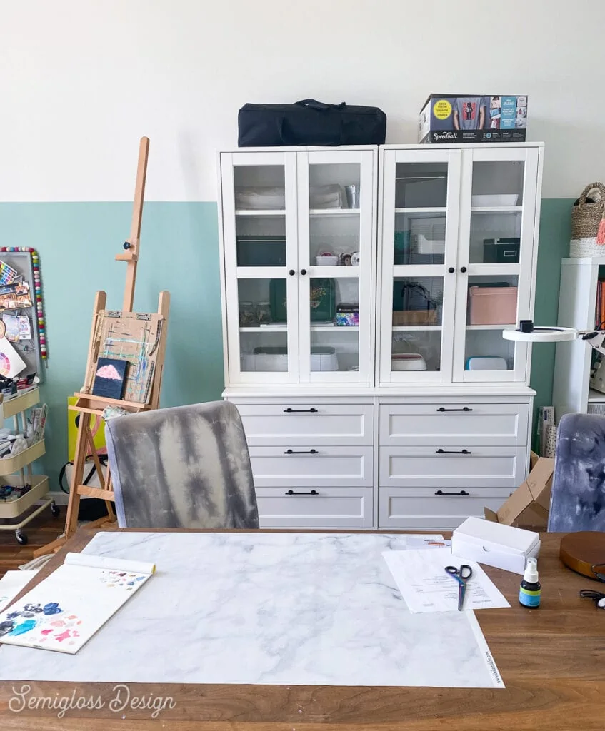 craft cabinet and table