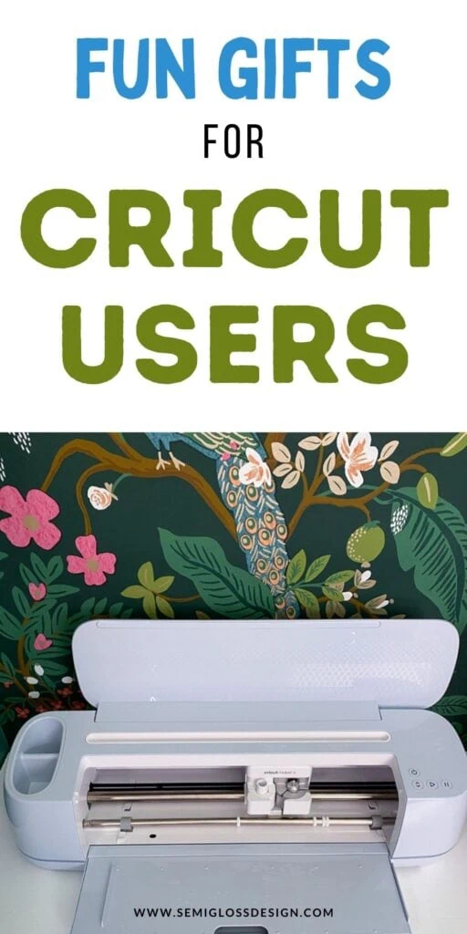 Cricut in front of floral wallpaper