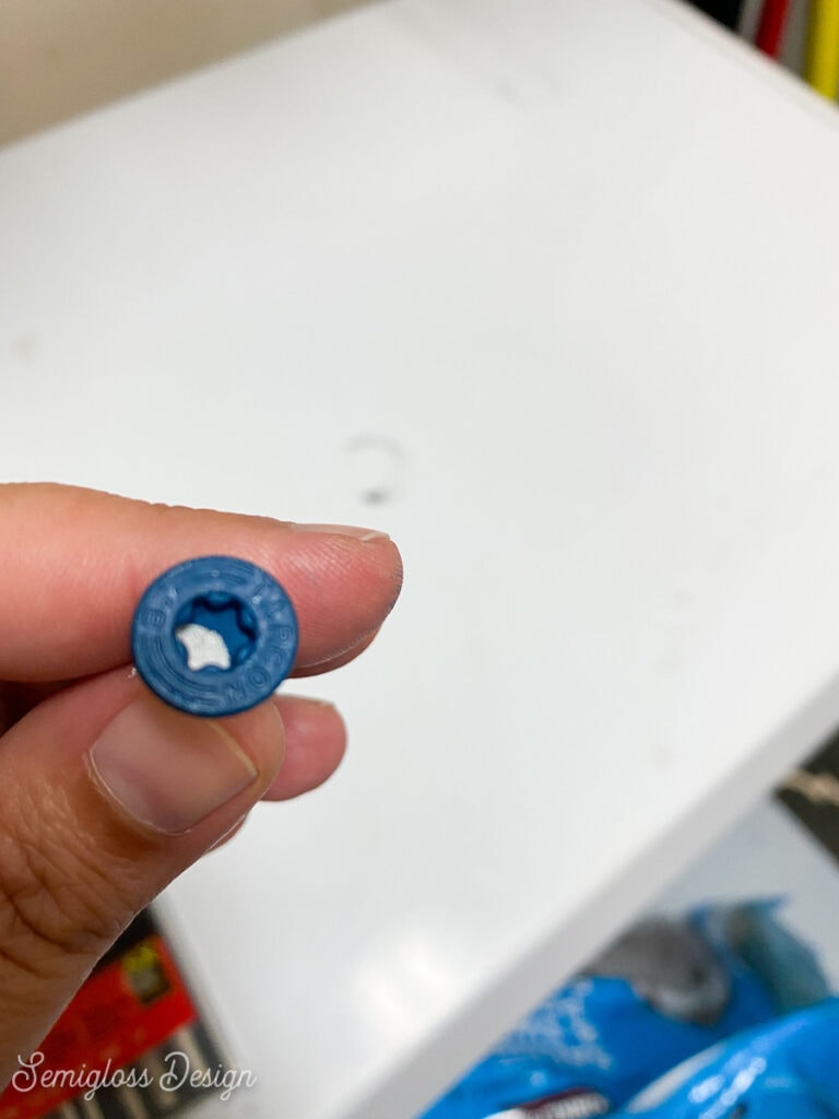 blue screw with star bit head