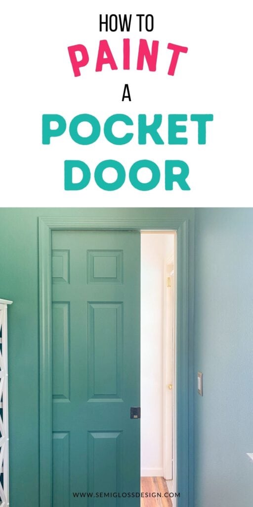pocket door painted green