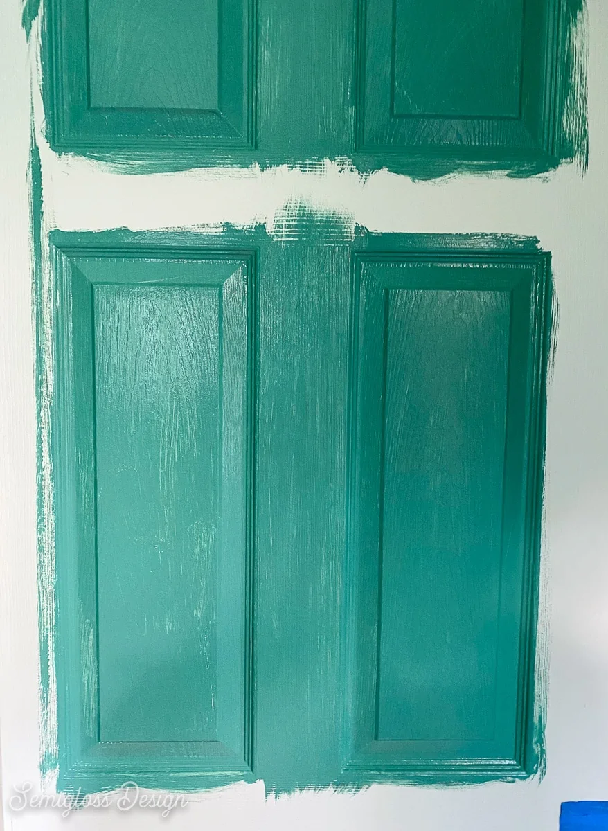 door getting painted green