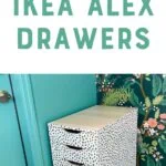 IKEA alex drawers with dot wallpaper