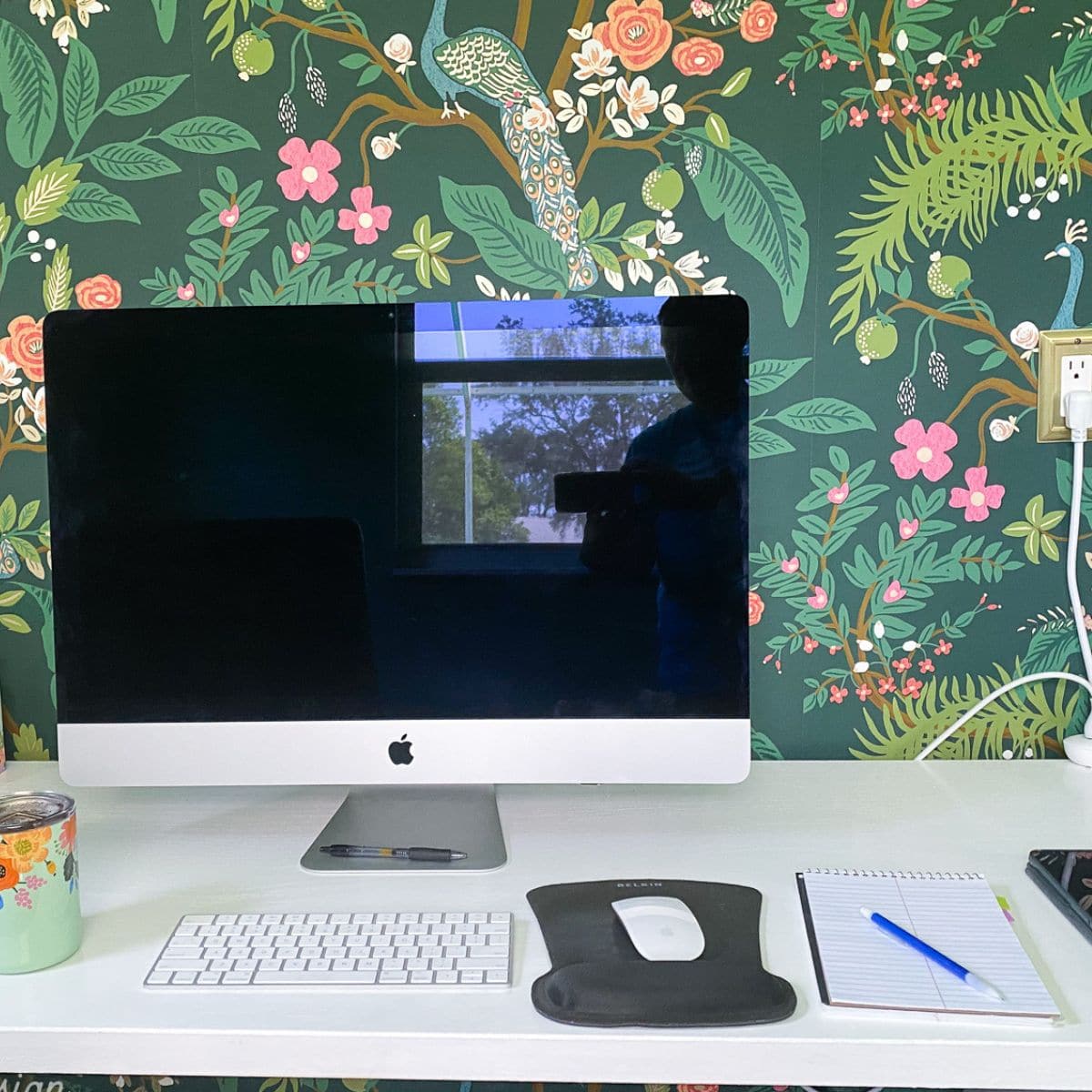 Moody Green Boho Office Makeover Reveal