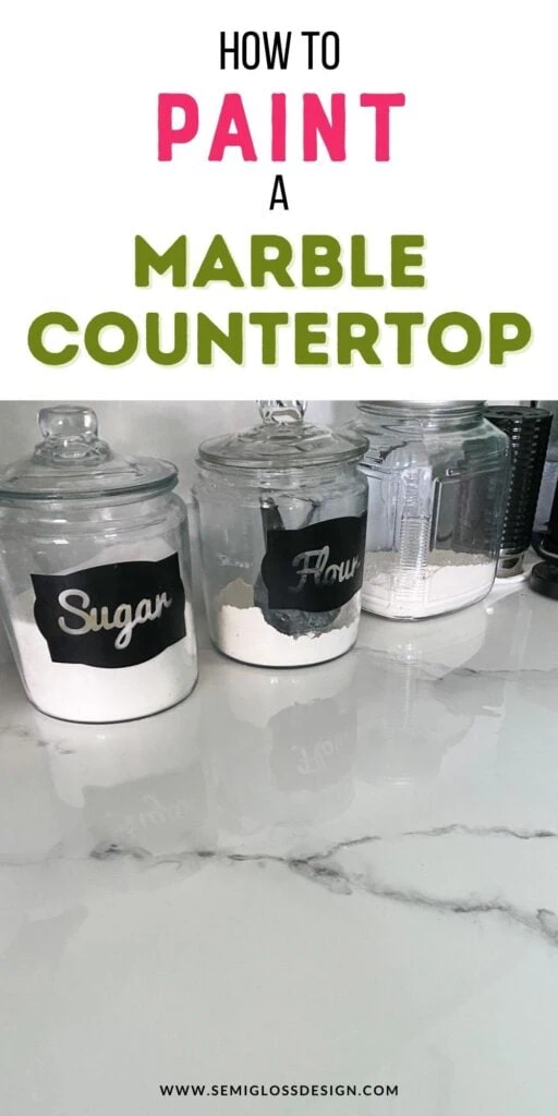 painted countertop with canisters