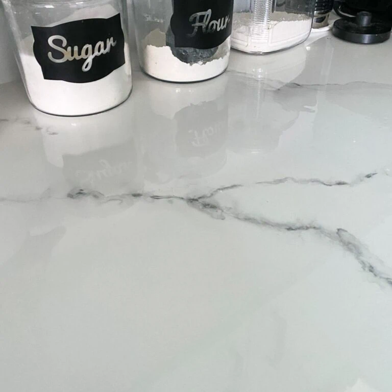 countertop with sugar canisters
