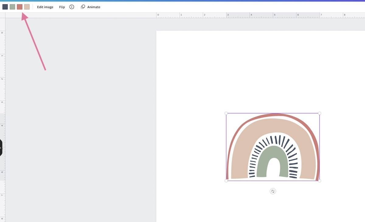 rainbow image in canva